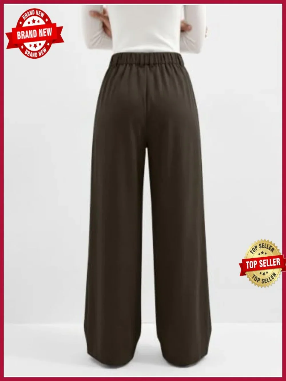 Women's High Waisted Wide Leg Pants Pleated Loose Palazzo Slacks Work Office
